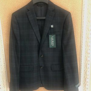 NWT Boys size 16 Ralph Lauren Green/Blue Sports Coat
